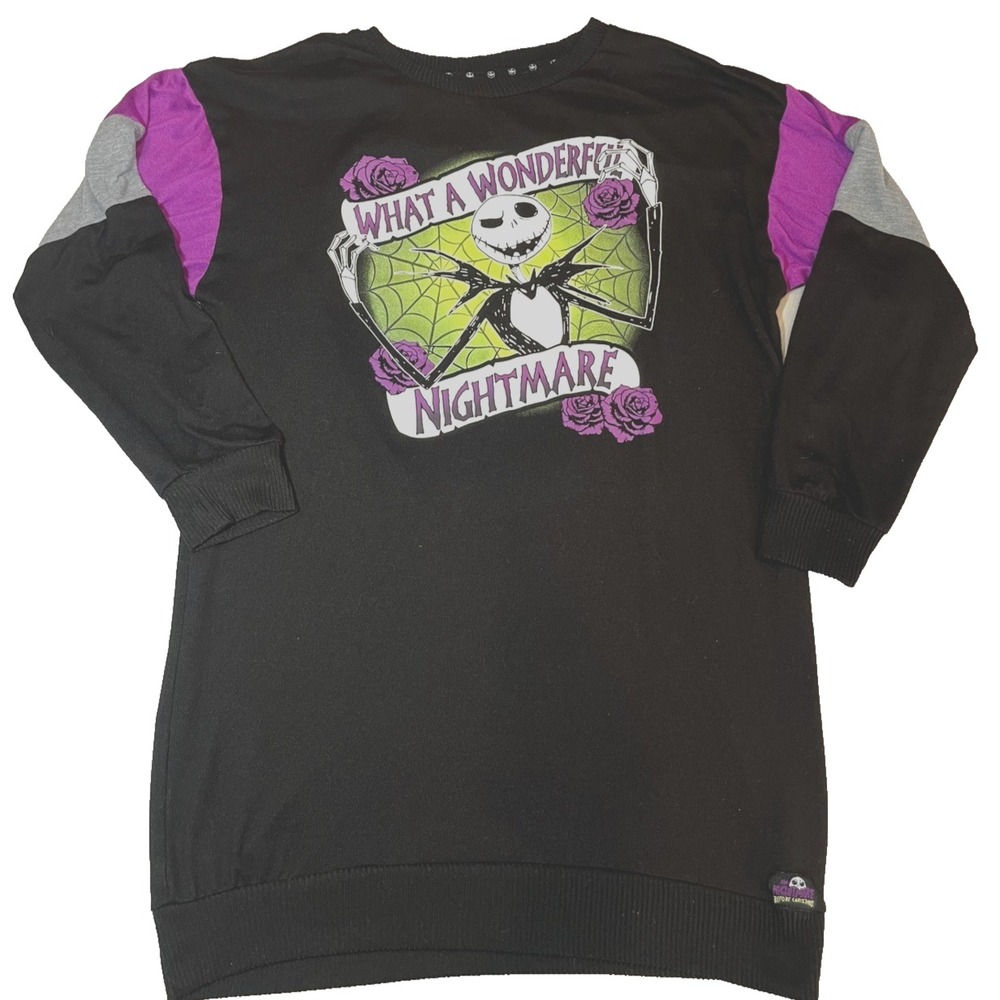 Nightmare‎ Before Christmas Sweater Shirt Womens Medium Disney Jack Skellington